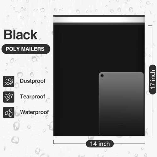 Image of UCGOU 14x17 Black Poly Mailers Shipping Bags 100 Pcs Large Poly Mailers Mailing Bags for Shipping Clothes Self Sealing Package
