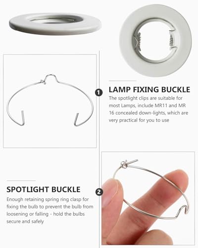 JUKOTA 25PCS Sprengring für GU10 MR16 Durchmesser Downlight Haltefederringe Clips LED Halogen Lampenhalter 50mm,klemmring,lampen klammer,haltefeder ringe,halogen lampenhalter,gu10 ring