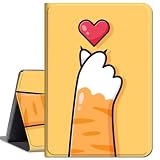 Case for Samsung Galaxy Tab S8 (2022) / Galaxy Tab S7 (2020),Slim Lightweight Smart Shell Stand Cover with Auto Wake/Sleep Case for Galaxy Tab S8/S7 11 inch,Cat's Paw Love Heart