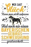  Bayerischer Gebirgsschweißhund Notizbuch: Bayerischer Gebirgsschweißhund Glück BGS / 6x9 Zoll / 120 karierte Seiten
