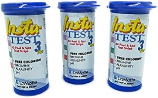 LaMotte 3-Way Insta Test Strips Plus for Swimming Pool & Hot Tub Spa - Chlorine or Bromine, pH and Total Alkalinity 3 x 50