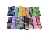 DXEUD 34 Yards 17 Colors Gingham Ribbon Checkered Ribbon Gingham Woven Edge Ribbon for Gift Package