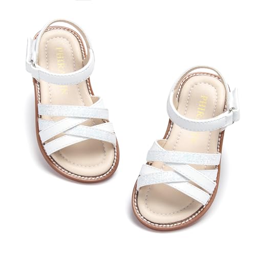 Image of PHIRAMIN Toddler Girl Sandals - Flower Girl Dress Shoes Open Toe Little Kid Wedding Party