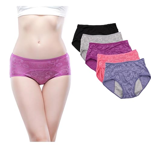 Image of YOYI FASHION Women Menstrual Period Briefs Jacquard Easy Clean Panties US Size XXS-5XL /12