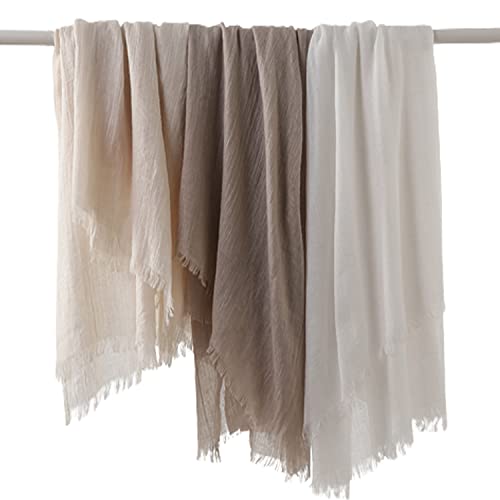 Womens Fashion Long Scarf Linen-Cotton Pure Color Large Soft Scarves Shawl Beautiful Shawl Wrap for Beach 200 X130 CM4