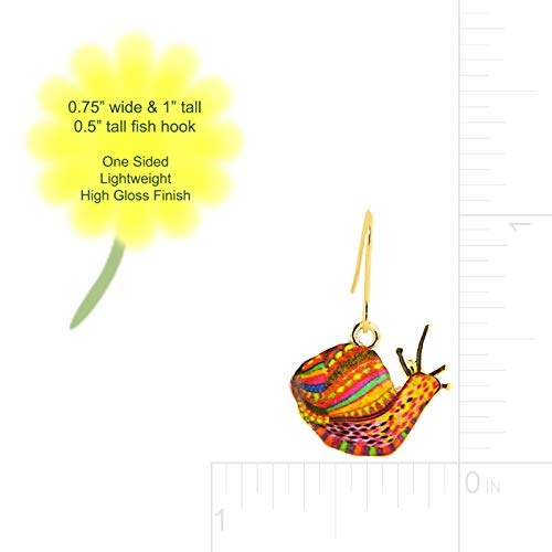 Spinningdaisy Lovely Dangling Animal Earrings | For Animal Lovers (Snail Red)3