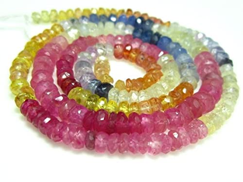 Rondelles saphir et rubis AAA de 3-4mm pour haute joaillerie