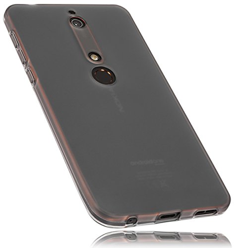 mumbi Hülle kompatibel mit Nokia 6 2018 Handy Hülle Handyhülle, transparent schwarz