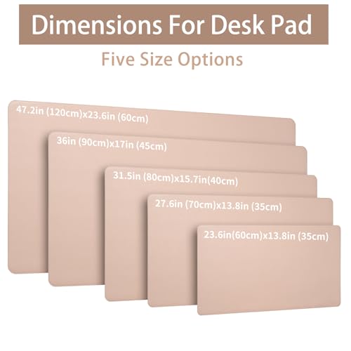 Image of AROPANA Vegan Leather Desk Mat 120x60cm | Mouse Pad Large, Computer Table Mat, Reversible Extended Laptop Pad for Desk, Dual Side Waterproof Edge-Stitched (Apricot /Orange)