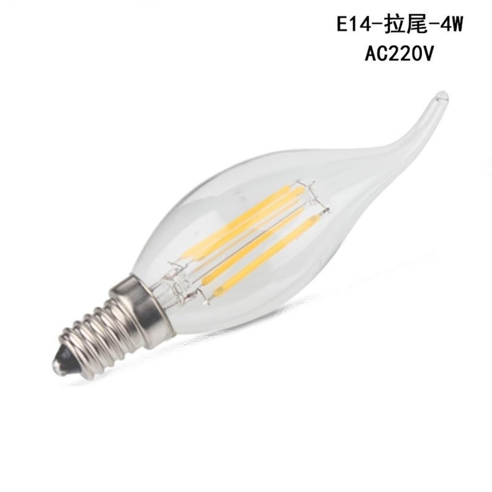 HongHeFu, Paquete de 20 bombillas de filamento LED AC220V E14/E27 bombilla de vidrio de filamento de 4W bombilla dorada con atenuación(Warm white,E14-G45)