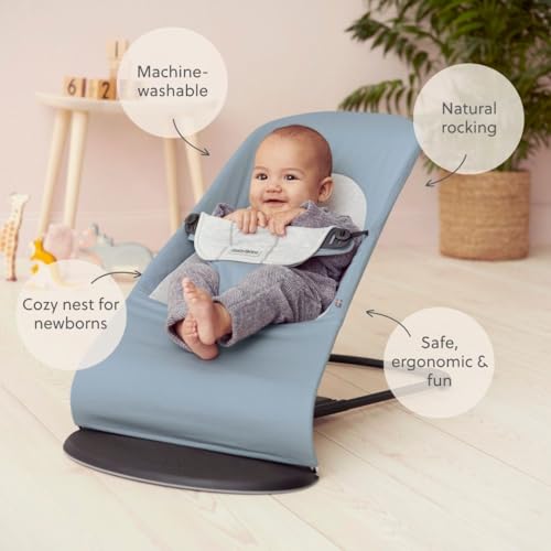 Miniatura 2 de Babybjörn Hamaca Balance Soft, Tejido Jersey, Azul Gris