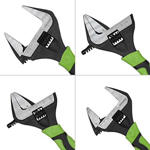 Ginword 6 10 Inch Wide Mouth Adjustable Wrench Set, Cr-V Steel Large Spud Wrench Thin Plumbing Wrench Sae And Metric Scale Marked #TOP3