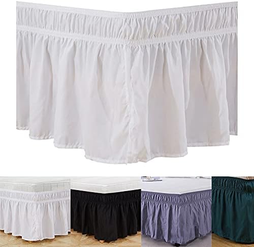 AUTUUCKEE Bed Skirt,Home Bed Skirt Valance Polyester,Valance Fitted With Ruffles Bedroom Bed Skirt,for Under the Mattress,Hotel