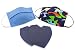 Produktbild Bllueink - 2 zertifizierte Level 3 waschbare Community Adult Masken mit 20 Filtern und Ohrbügel (MF1)