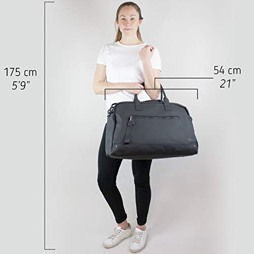 The Friendly Swede Weekender Bag, Duffle Overnight Bag - High-end Vreta Collection - 35L Travel Duffel, Weekend Bag For Women and Men (Black)