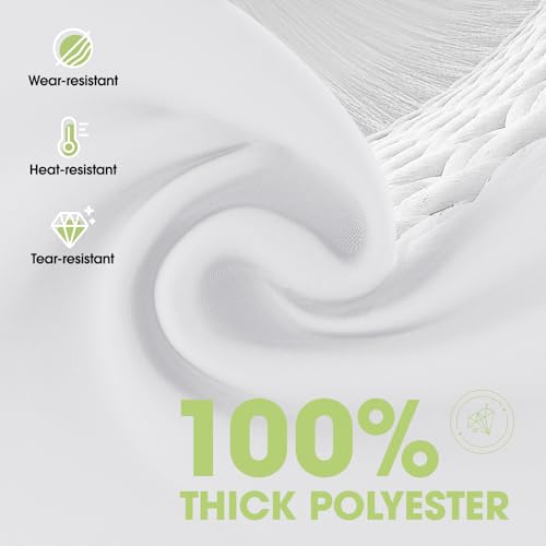 Image of Pureegg Polyester Tablecloth 60 inch x 84 inch Reusable & Washable 2 Pack White | Durable, RectangleTable Cloth , for Outdoor Party, Picnic, Wedding, Banquet, Birthday