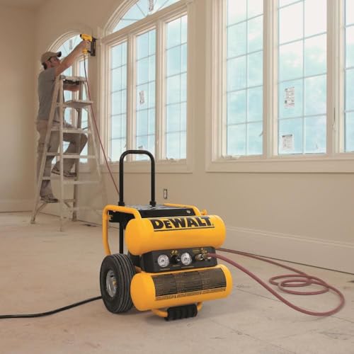 DEWALT D55154 1.1 HP Continuous 4 Gal Electric Wheeled Dolly-Style Air Compressor with Panel - Image 6