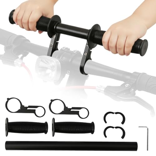 EAAGHK Extension Guidon Vélo Réglable, Prolongateur Guidon Vélo Route 45 cm de Long, Rallonges Guidons VTT en Alliage d'Aluminium, Supports Guidons Vélos avec Double...