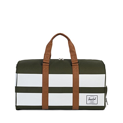 Image of Herschel Supply Co. Novel, Forest Night /White Rugby Stripe /Tan Synthetic Leather