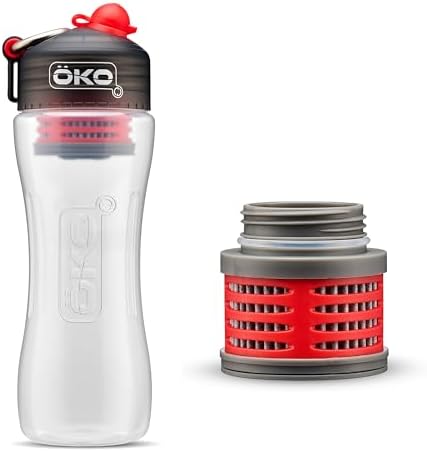 OKO Purification Water Bottle with Replacement Filter, Portable Water Purifier Bottle for Travel & On the Go, BPA Free Reusable Bottle, Long Lasting 100 Gallon Filter, 22 Oz image 5