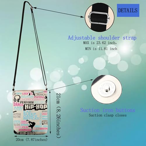 FEELMEM Hip Hop Dancer Gifts Hip Hop Dance Crossbody Bag Hip Hop Dancing Themed Crossbody Purse Hip Hop Competition Gifts2