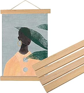Picture Poster Artwork Canvas Hanger Modern Magnetic DIY Wooden Photo Frame for Home Decoration Wall White Wood(21cm)