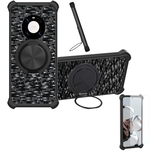 �Ή� Huawei Mate 30 Pro �P�[�X Phone Case [1�� 9H+�d�x���� �K���X�t�B����][360°��]���X�^���h�A�}�O�l�b�g��]CX-11-HEI