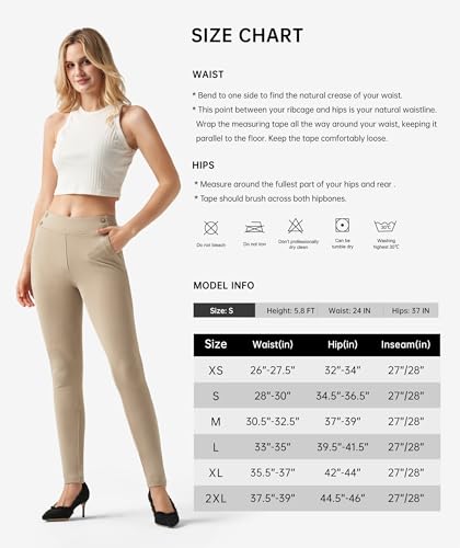 Willit Calça social feminina de ioga, skinny, para trabalho, justa, elástica, para escritório, cintu