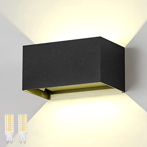 Dr.lazy 20W Outdoor/Indoor Wall Lights, IP65 Waterproof LED Wall Sconce, Outside Wall Lights with G9 Replaceable Bulb