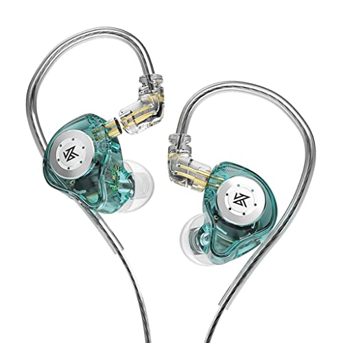 Image of Concept Kart KZ EDX Pro IEM Wired Earphone, HiFi Stereo Special Dual Magnetic Circuit Dynamic Driver Resin Inlay Metal Process in-Ear Monitors Earbuds with 5N OFC 2Pin Detachable Cable, Cyan