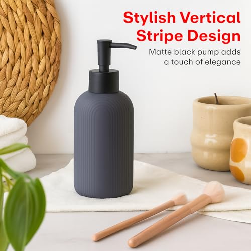 Image of Rioware 300ml Ceramic Soap Dispenser for Kitchen & Bathroom, Grey