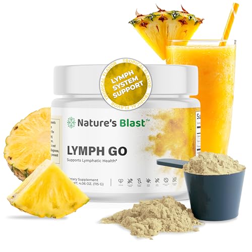 Lymph Go - Lymphatic Drainage Supplement for Women & Men - Lymph System Support - with with Bromelain Echinacea Burdock Root Dandelion Rutin Kelp & More - 4.06 Oz - 30 Servings - Tropical Flavor