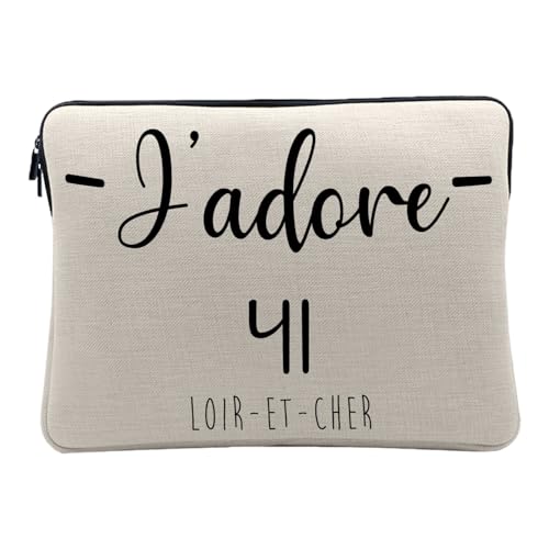 Housse PC aspect lin 12-13 pouces évite rayures motif Blois Loir-et-Cher