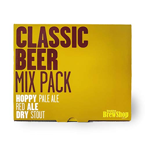Brooklyn Brew Shop Classic 3 Pack Beer Making Refill Ingredient Mix Bundle, 1 Gallon, Hoppy Pale Ale, Red Ale & Dry Stout