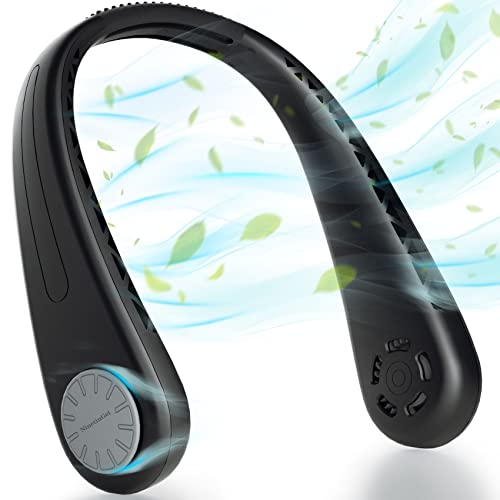 NinetinGel Portable Neck Fan, bladeless neck fan,for Indoor Outdoor Travelling,USB Rechargeable Personal Fan, Rechargeable, Headphone Design,3 Speeds Operated Adjustable,neck fans for keeping cool