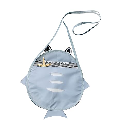 Auony Mesh Beach Bag, Quick Dry Seashell Mesh Bag Shell Bag Beach Toy Bags for Holding Childrens' Toys, Swimsuit & Seashell