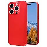 Kainevy Stoßfeste Handyhülle für iPhone 15 Pro Max Hülle Dünn Kratzfeste Anti-Fingerabdruck, Matte Hart PC rutschfest Bumper Schutzhülle Schwarz Luxus Slim Fit Case (Rot)