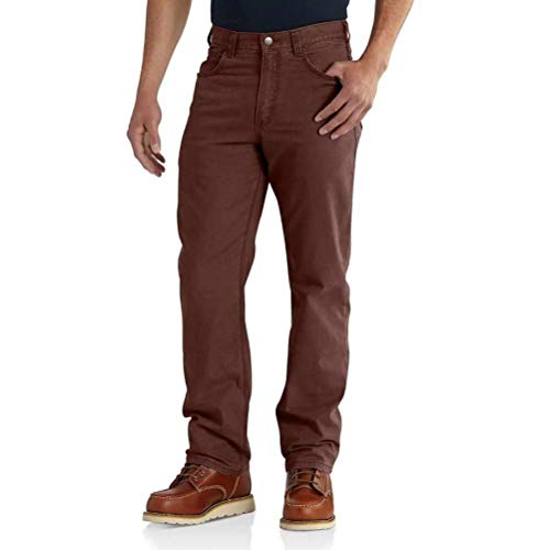 Carhartt Men's Rugged Flex Rigby Five Pocket Pant, Mineral Red, 40 x 28