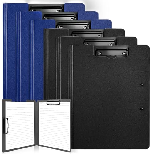 Image of 6Pieces Plastic Clipboard A4 with Cover Black Blue Clip Board Folder A4