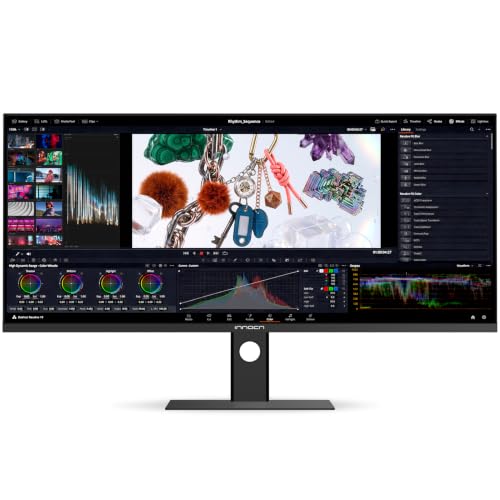 Image of INNOCN 34 inch 5K 5120 x 2160P Wide Monitor for Laptop /MacBook /Mini PC, Screen Split PIP /PBP, 21:9, 120Hz, HDR400, HDMI 2.1, DP, FreeSync, USB-C, DeltaE<2, Speakers, Height Adjustable, Black - 34C1U