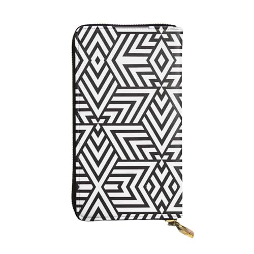 Leather Wallet 7.48 x 4.13 in - Stylish and Durable Wallet for Women with Multiple Compartments and Zipper Design printidea Pattern