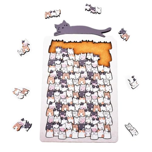 子供向け木製パズル,かわいい猫形ホームデコレーション,愛らしい動物の額入りジグソーパズル - 子供向け・旅行・プレイルーム・リビングルーム・ベッドルーム・テーブル・キッチン・オフィス・休日・誕生日