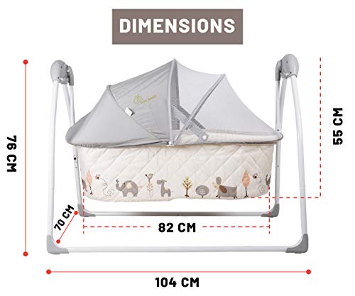 R-for-Rabbit-Lullabies-Automatic-Swing-Cradle-with-Remote-Control-Balanced-Automatic-Swing-Cradle-Electronic-Cradle-for-Baby-Baby-Cradle-of-Age-0-2-YearsCream