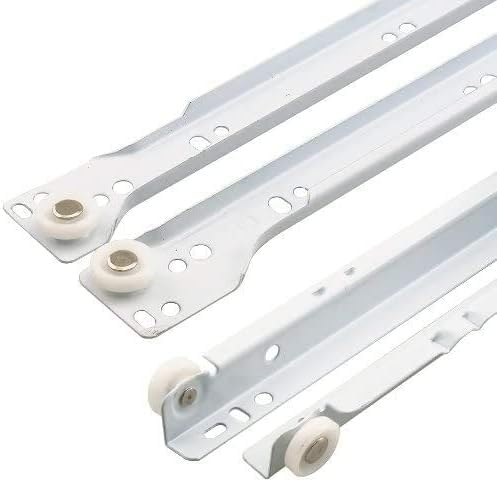 Y&Y Decor White Epoxy Coated Bottom Mount Euro Drawer Slides 12