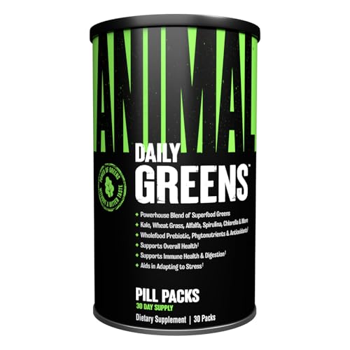ANIMAL Greens PAK – Your Green Helpers & Daily dose of Green superfood – with spirulina, chlorella & maca for Energy, Immune System, Digestion & Well-Being – 30 Packs