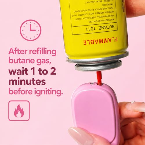 Encendedores tipo soplete rosa, pack x2, recargables miniatura 4