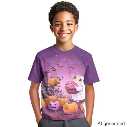 Image of Novelty 3D Graphic T Shirts for Kids Crew Neck Funny Animal Print Short Sleeve Girls Tshirts 3-16 Years