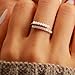 FUNYCHEN Pearl Rings for Women Dainty 925 Sterling Silver 14K Gold Plated Pearl Stackable CZ Adjustable Open Wrap Rings Fashion Statement Wedding Band Ring Jewelry Birthday Summer Ocean for Her (Silver)