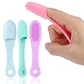 4 Pack Dog Finger Toothbrush, Dog Teeth Cleaning Products Dog Toothbrush & Cat Toothbrush Plaque Remover Silicone Dog Toothbrush for Small Medium and Large Dogs Effective Teeth Cleaning