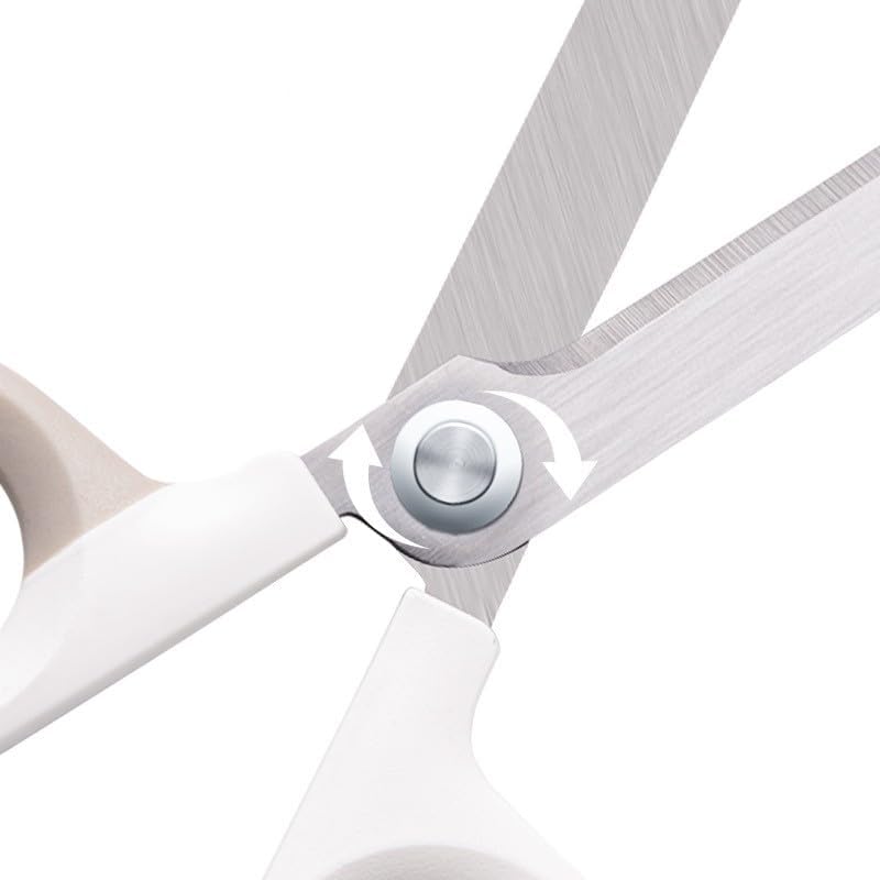 Miniatura 4 de Tijeras multiusos de oficina para manualidades y manualidades, asas de agarre cómodo, tijeras afiladas resistentes (blanco)